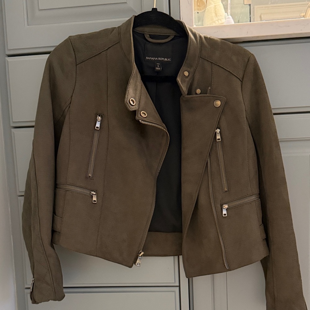 Banana Republic Women's Khaki Leather Jacket